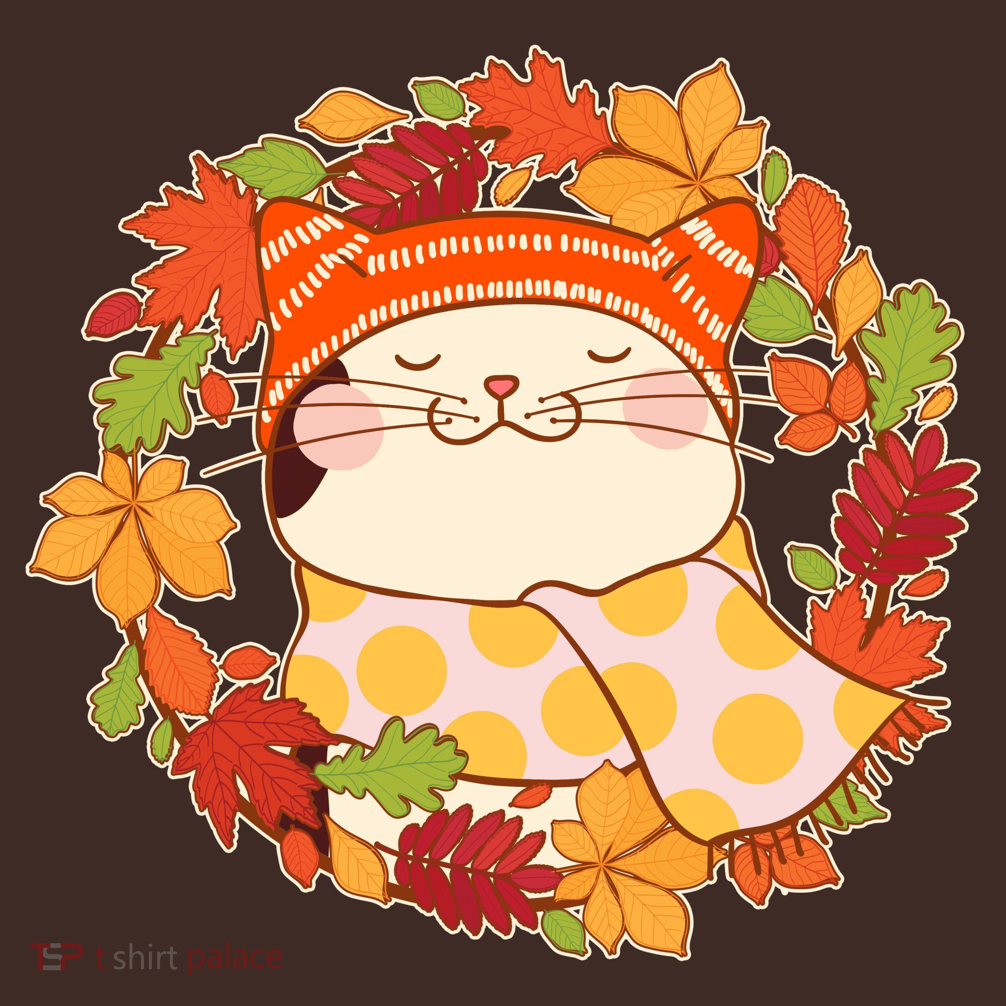Autumn Cat Wreath T-Shirt