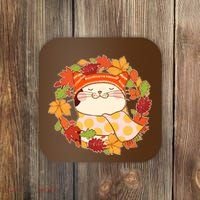 Autumn Cat Wreath Coaster thumb 0