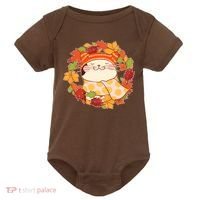 Autumn Cat Wreath Baby Bodysuit thumb 0