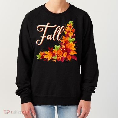 Autumn Fall Leaves Corner Design Women's Sweatshirt