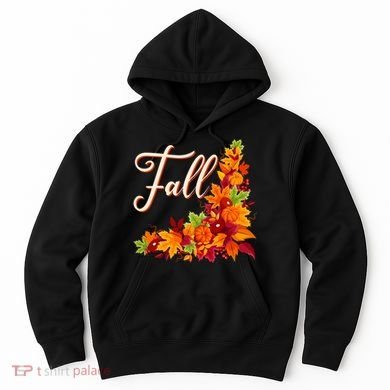 Autumn Fall Leaves Corner Design Hoodie