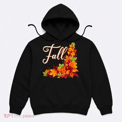 Autumn Fall Leaves Corner Design Hoodie