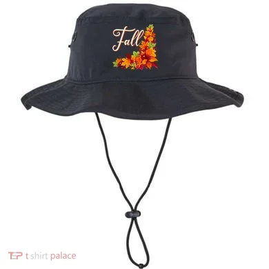 Autumn Fall Leaves Corner Design Bucket Hat