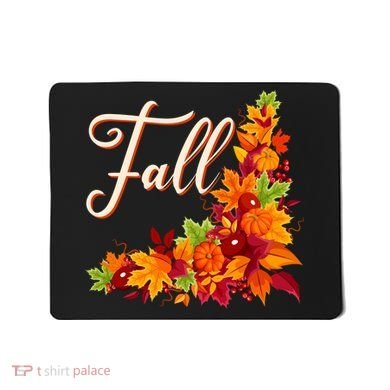 Autumn Fall Leaves Corner Design Mousepad