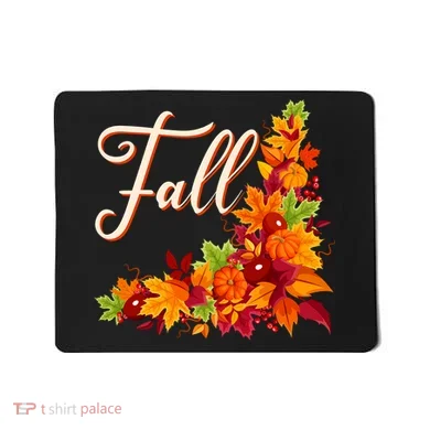 Autumn Fall Leaves Corner Design Mousepad
