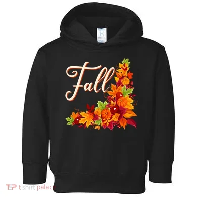 Autumn Fall Leaves Corner Design Toddler Hoodie
