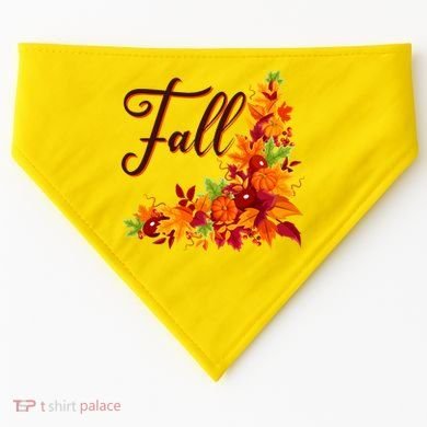 Autumn Fall Leaves Corner Design USA-Made Doggie Bandana