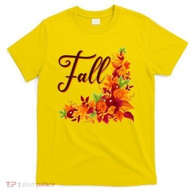 Autumn Fall Leaves Corner Design T-Shirt