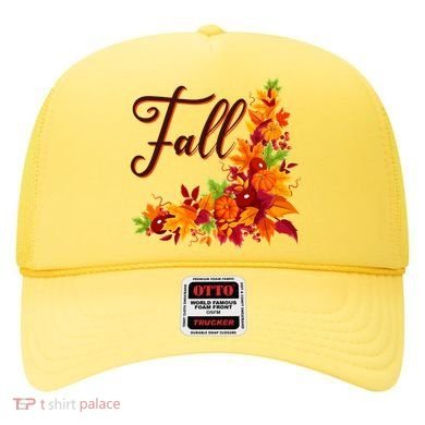 Autumn Fall Leaves Corner Design Hat