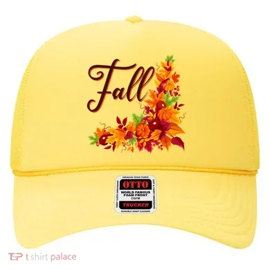 Autumn Fall Leaves Corner Design Hat