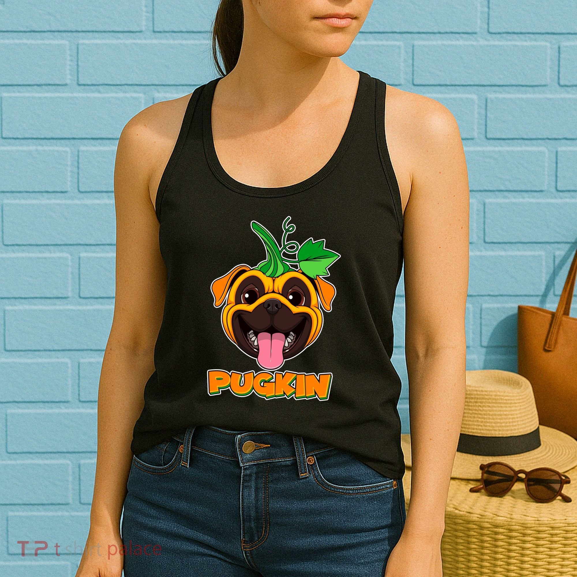 Autumn Halloween Pugkin Women's Tank Top