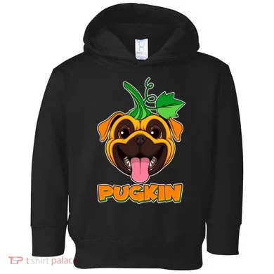 Autumn Halloween Pugkin Toddler Hoodie