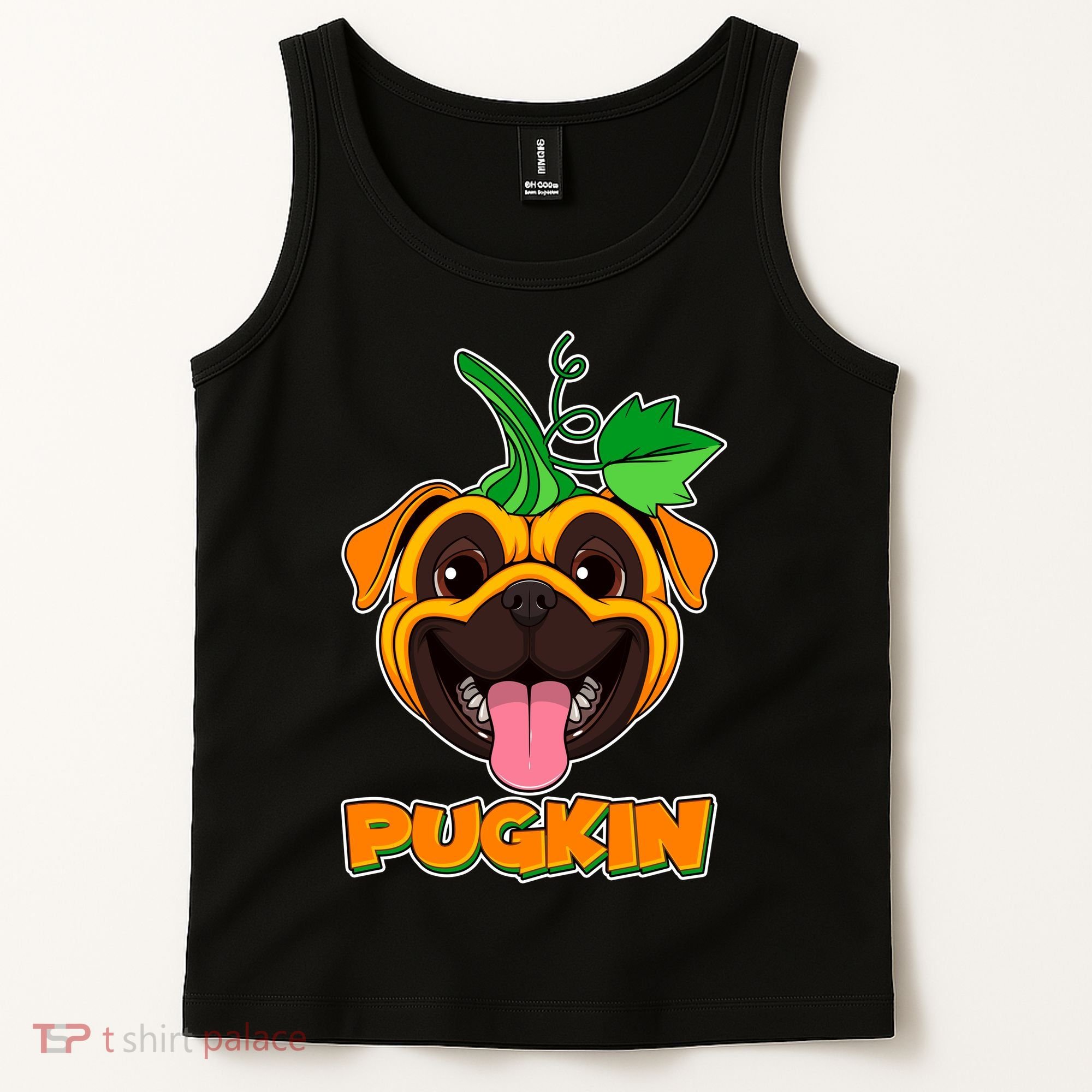 Autumn Halloween Pugkin Tank Top