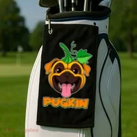 Autumn Halloween Pugkin Golf Towel thumb 2