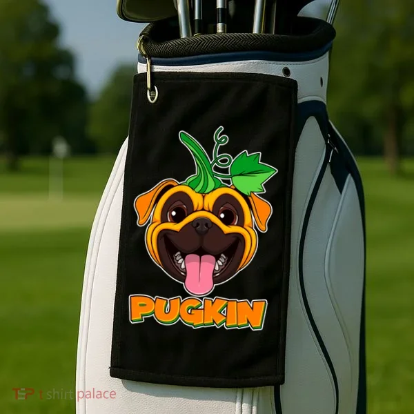 Autumn Halloween Pugkin Golf Towel