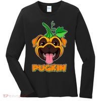 Autumn Halloween Pugkin Women's Long Sleeve Shirt thumb 0
