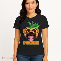 Autumn Halloween Pugkin Women's T-Shirt thumb 4