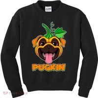 Autumn Halloween Pugkin Kids Sweatshirt thumb 0