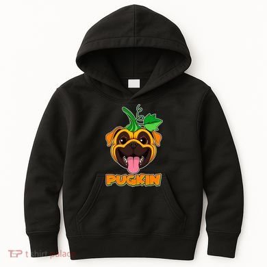 Autumn Halloween Pugkin Kids Hoodie