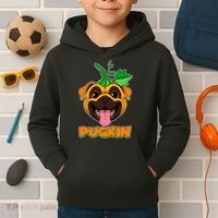 Autumn Halloween Pugkin Kids Hoodie thumb 2