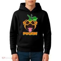 Autumn Halloween Pugkin Kids Hoodie thumb 4