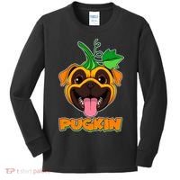 Autumn Halloween Pugkin Kids Long Sleeve Shirt thumb 0