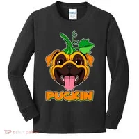 Autumn Halloween Pugkin Kids Long Sleeve Shirt thumb 0