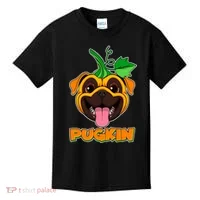 Autumn Halloween Pugkin Kids T-Shirt thumb 0