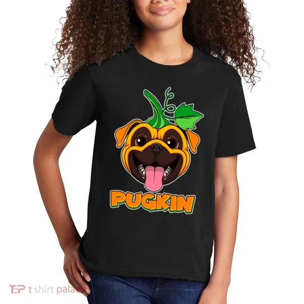 Autumn Halloween Pugkin Kids T-Shirt