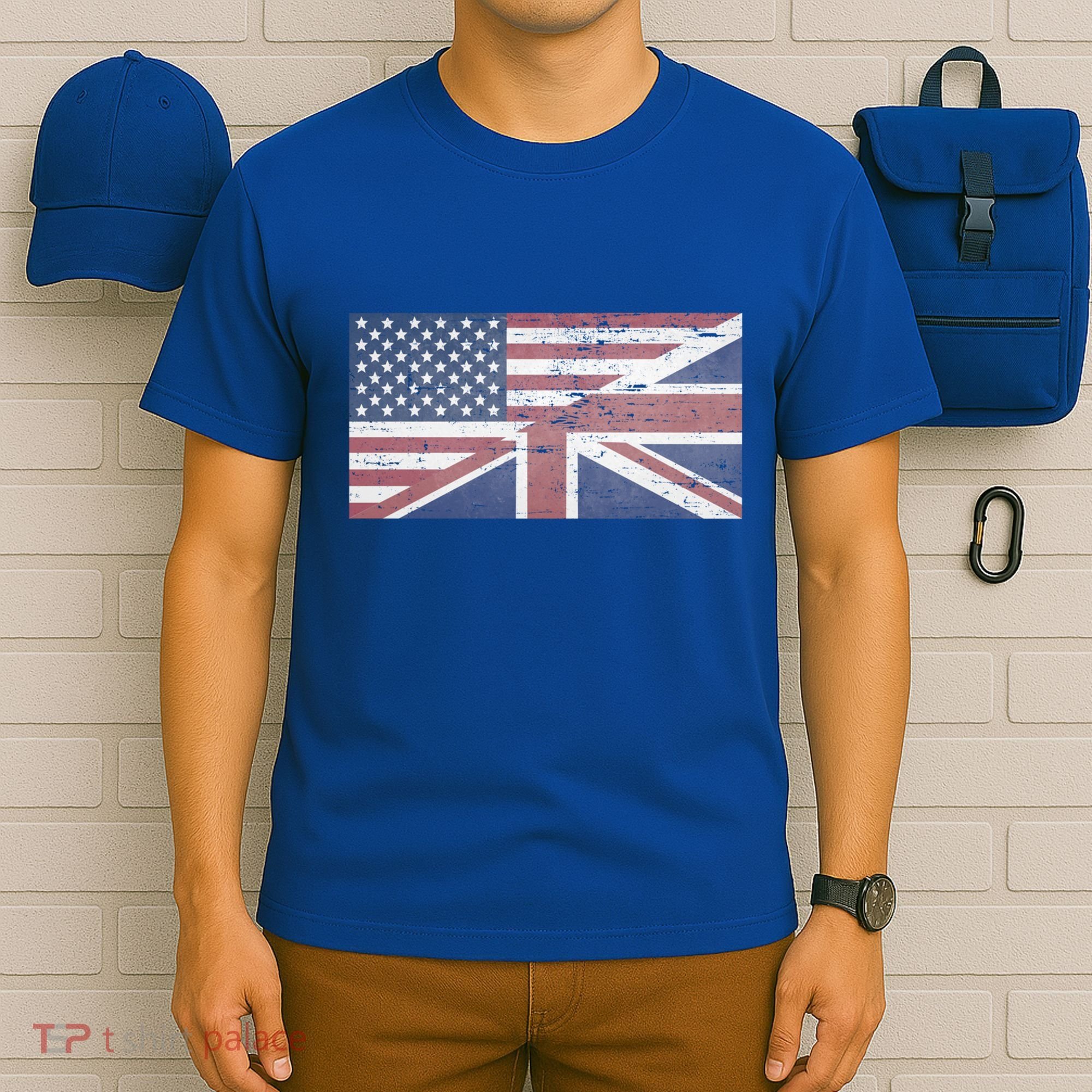 America Usa Uk Union Jack Flag United States Kingdom Britain Meaningful Gift T-Shirt