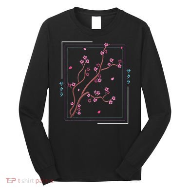 Asia Vaporwave Asian Japanese Sakura Aesthetic Indie Long Sleeve Shirt