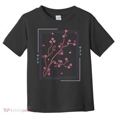 Asia Vaporwave Asian Japanese Sakura Aesthetic Indie Toddler T-Shirt