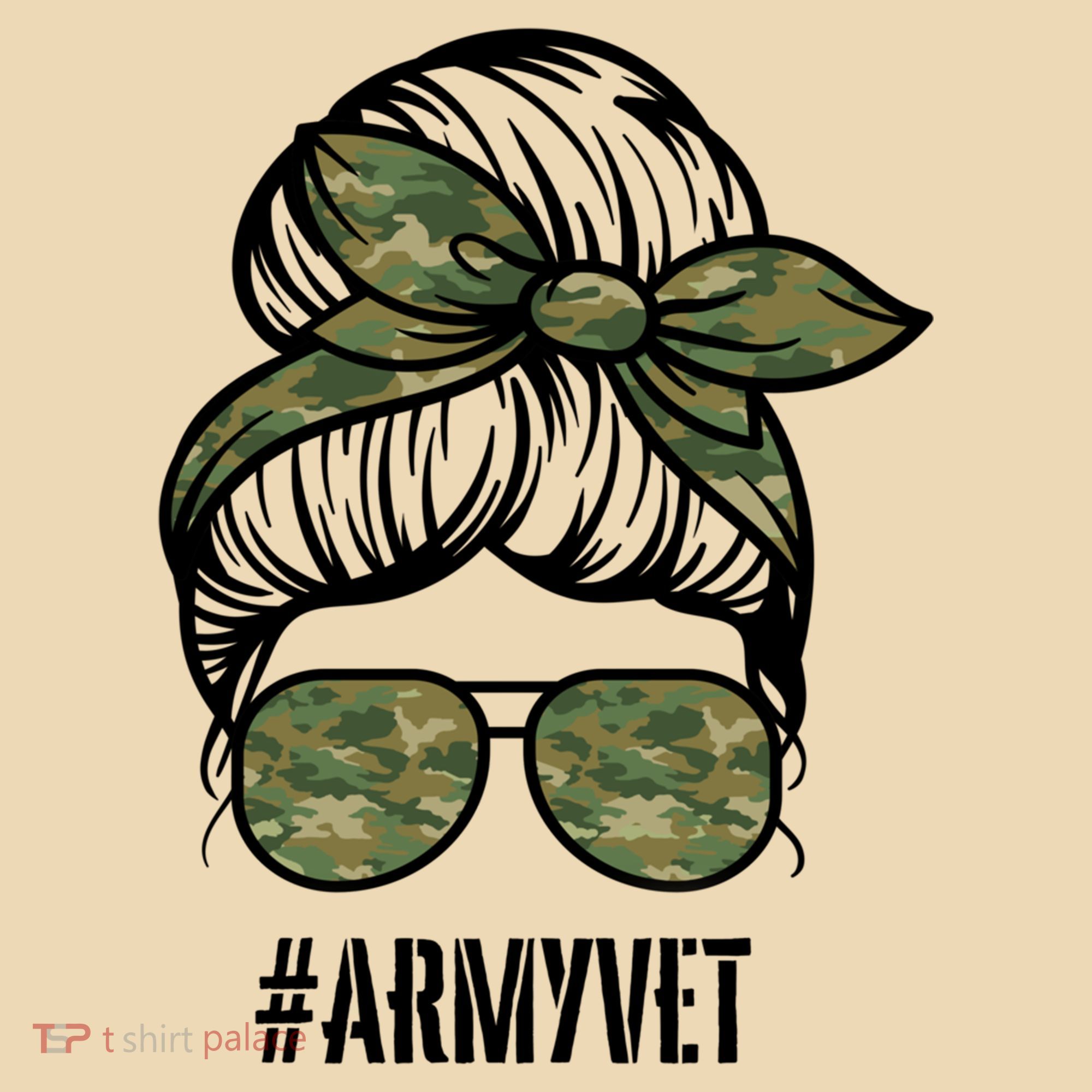Army Vet Armyvet Messy Bun Camouflage 'S Veteran Gift Tote Bag