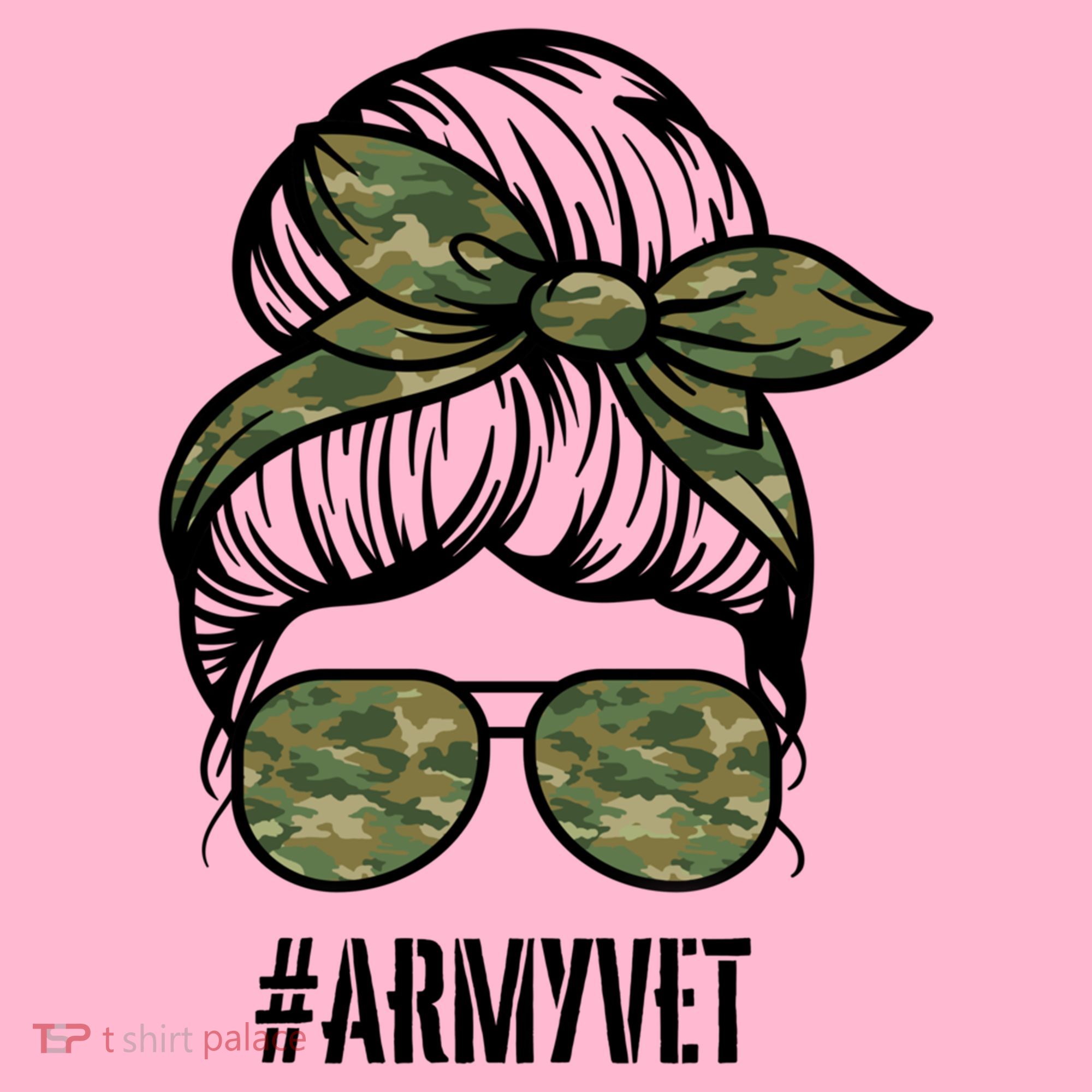 Army Vet Armyvet Messy Bun Camouflage 'S Veteran Gift Coaster