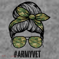 Army Vet Armyvet Messy Bun Camouflage 'S Veteran Gift Toddler Hoodie thumb 2