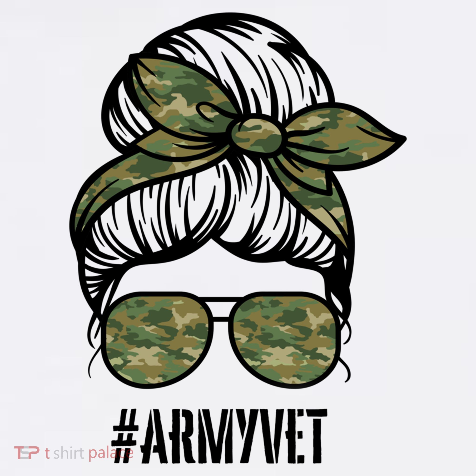 Army Vet Armyvet Messy Bun Camouflage 'S Veteran Gift Apron