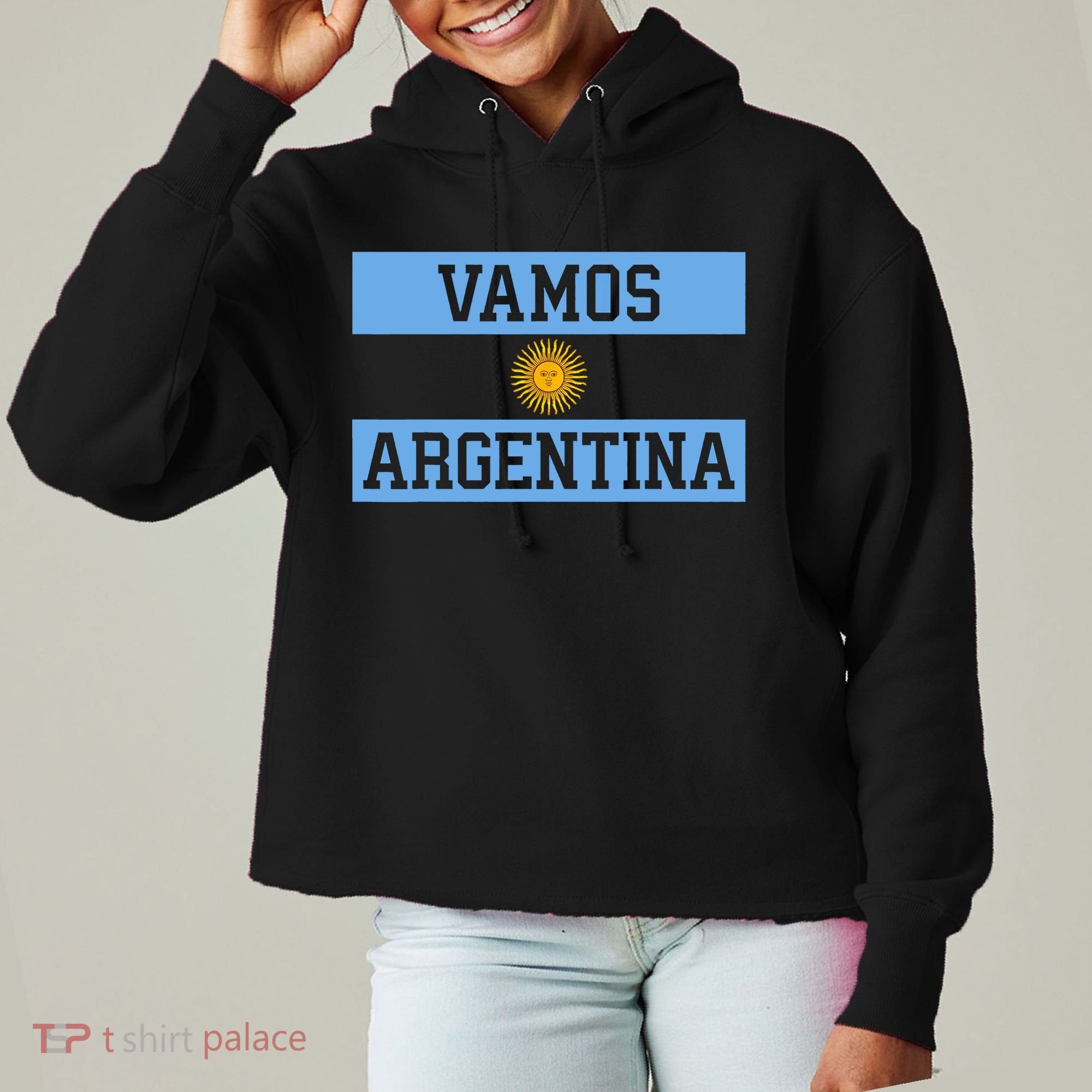 Argentina Vamos Argentina Flag Soccer Ladies Heavyweight Boxy Pullover Hoodie
