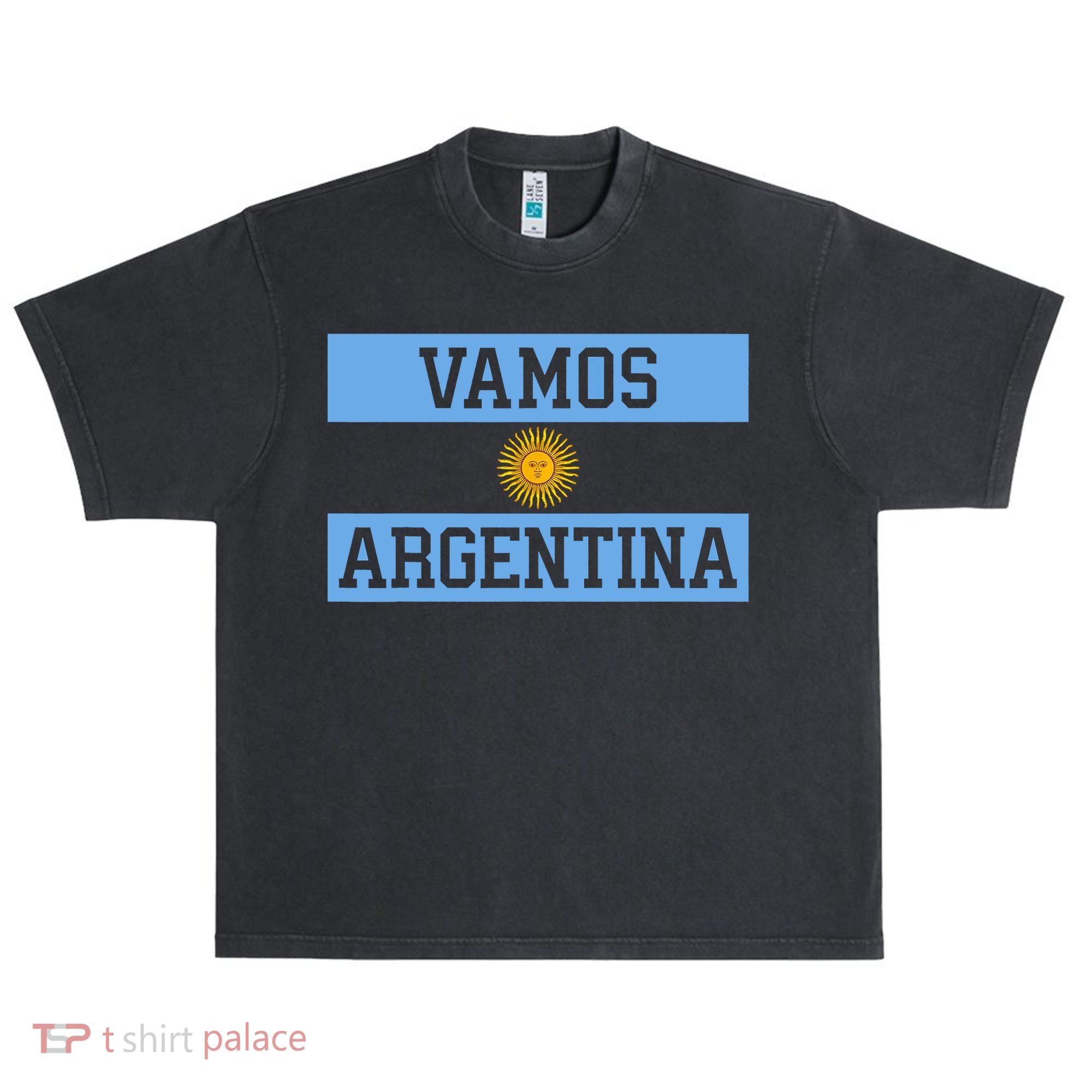 Argentina Vamos Argentina Flag Soccer Urban Oversized Heavyweight T-Shirt
