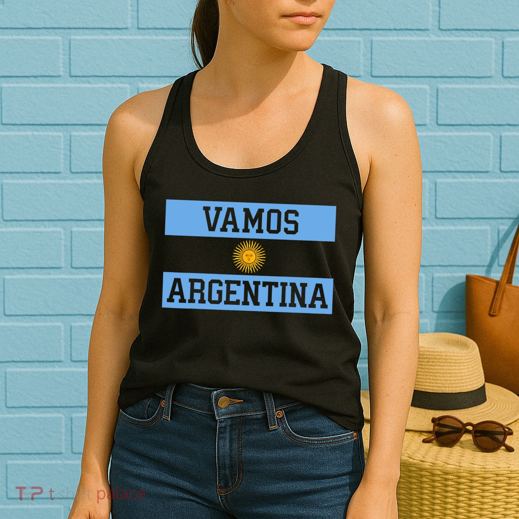 Argentina Vamos Argentina Flag Soccer Women's Tank Top