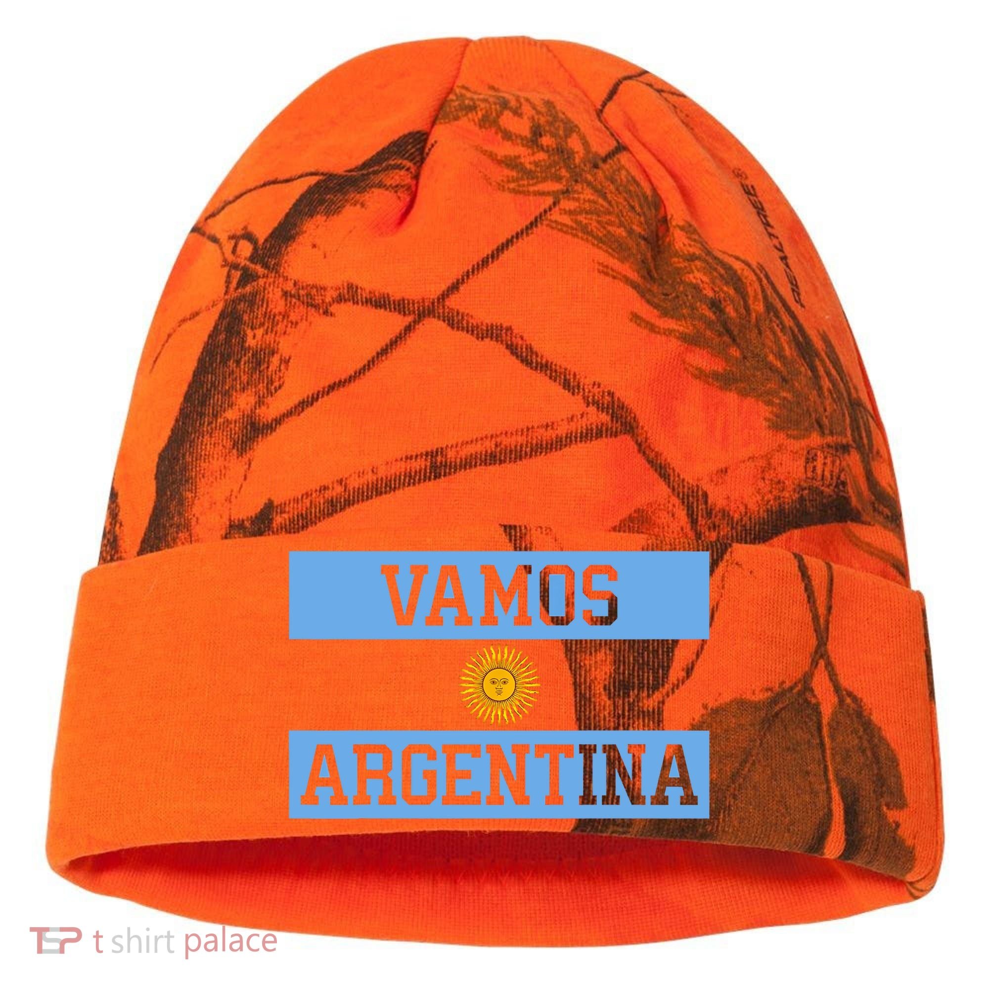 Argentina Vamos Argentina Flag Soccer Kati Licensed 12" Camo Cuffed Beanie