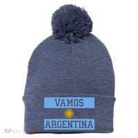 Argentina Vamos Argentina Flag Soccer Pom Pom 12in Knit Beanie thumb 0