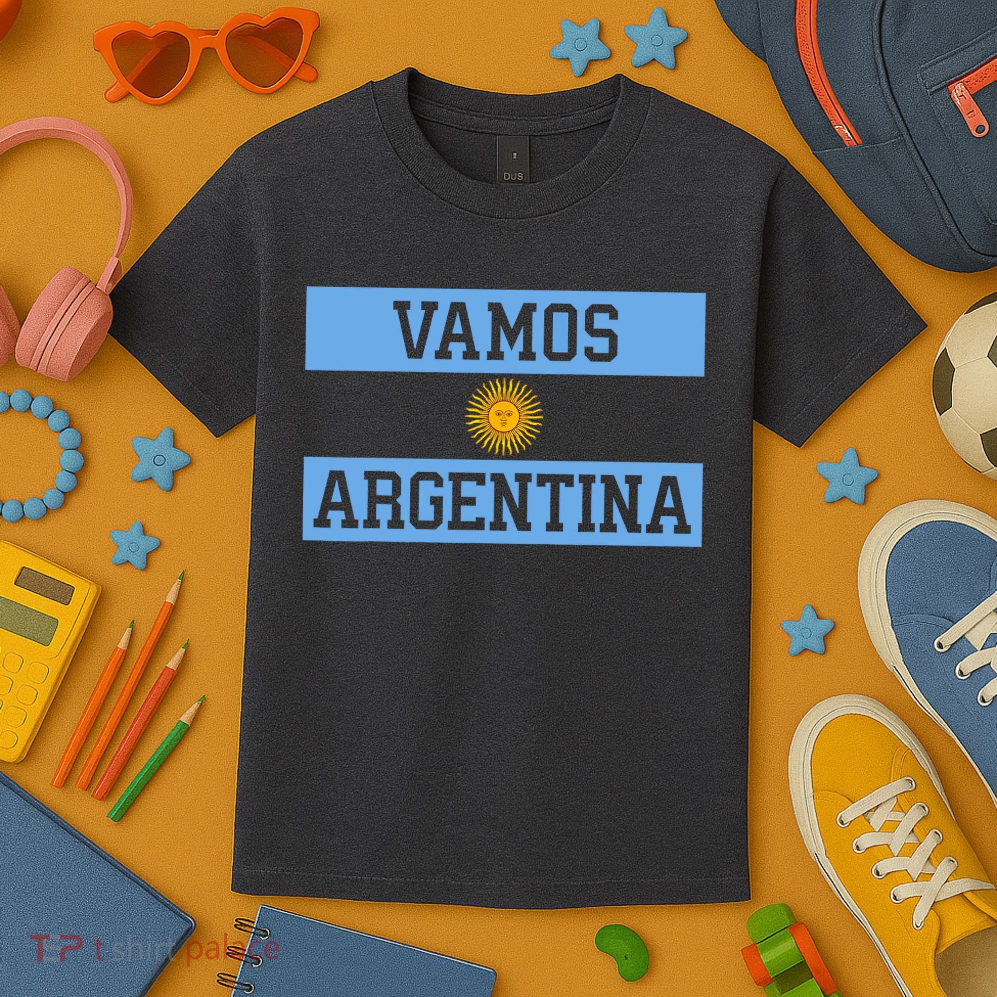 Argentina Vamos Argentina Flag Soccer Kids T-Shirt