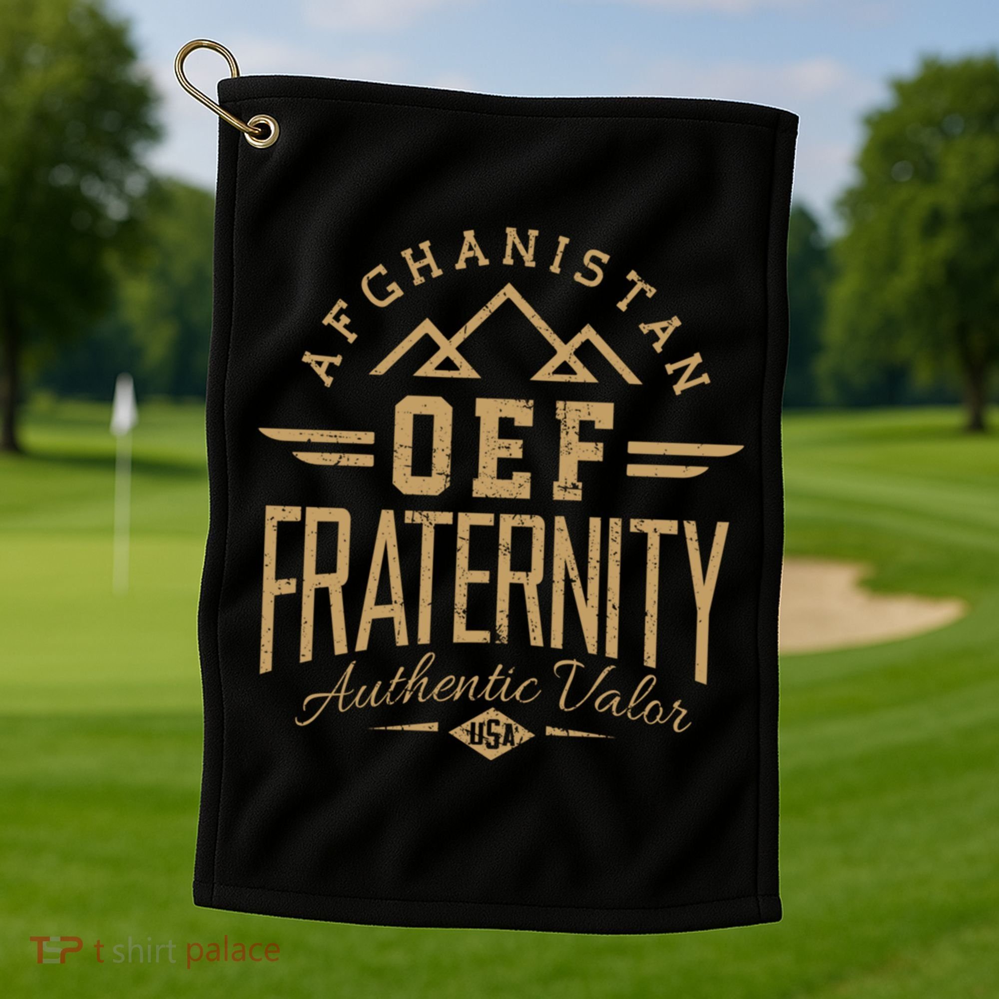 Army Veteran Afghanistan Soldier Oef Enduring Freedom Alumni Gift Golf Towel