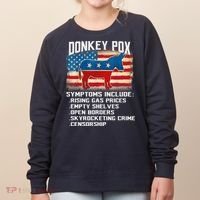 Anti Virus Biden Donkey Pox Symptoms Include Funny Biden Women's Sweatshirt thumb 0