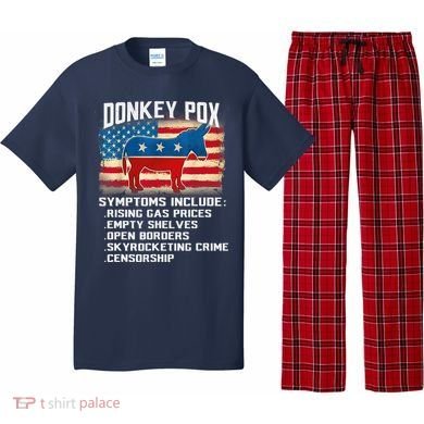 Anti Virus Biden Donkey Pox Symptoms Include Funny Biden Pajama Set