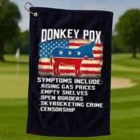 Anti Virus Biden Donkey Pox Symptoms Include Funny Biden Golf Towel thumb 1