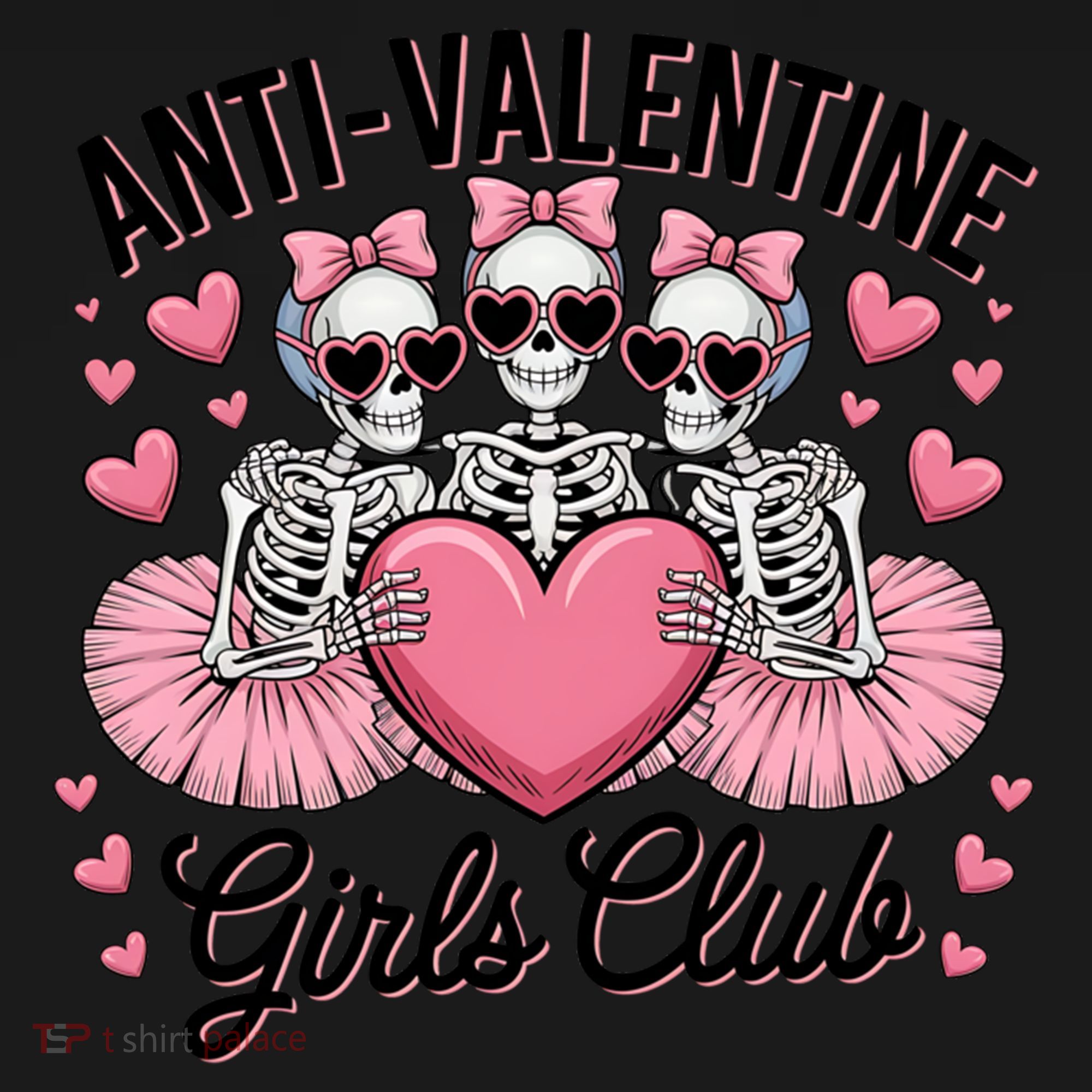 Anti Valentine Club Skeleton Funny Valentines Day Funny Gift Women's Hoodie