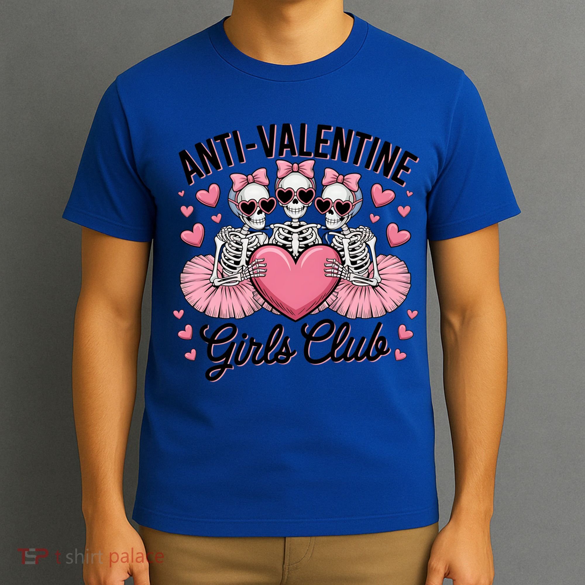 Anti Valentine Club Skeleton Funny Valentines Day Funny Gift T-Shirt