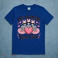 Anti Valentine Club Skeleton Funny Valentines Day Funny Gift T-Shirt thumb 5