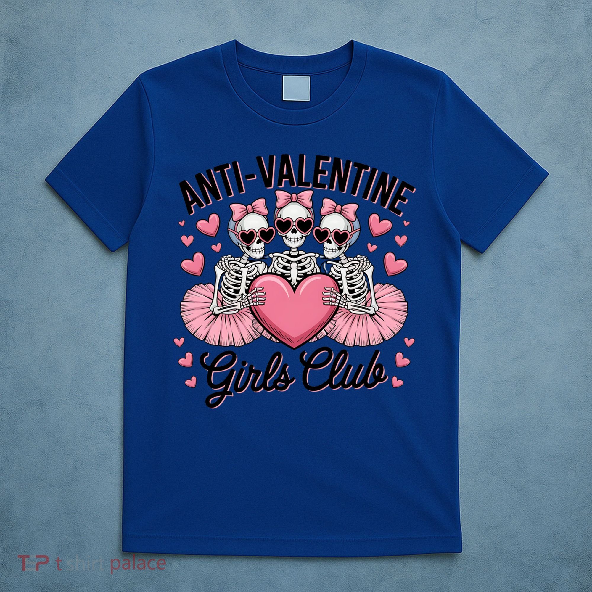 Anti Valentine Club Skeleton Funny Valentines Day Funny Gift T-Shirt
